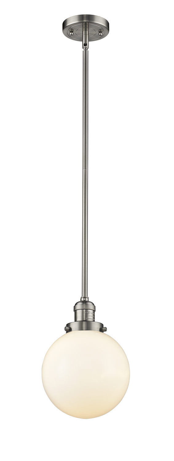 One Light Mini Pendant by Innovations - Franklin Restoration Collection, Brushed Satin Nickel Finish - 201S-SN-G201-8