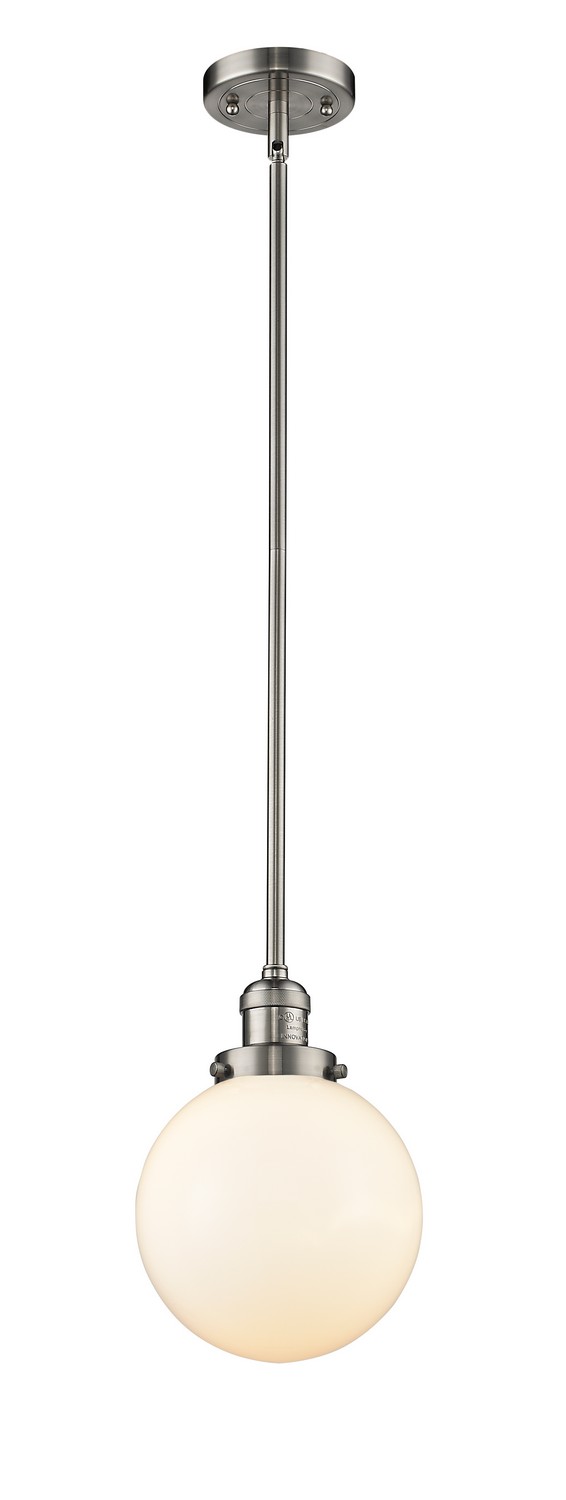 LED Mini Pendant by Innovations - Franklin Restoration Collection, Brushed Satin Nickel Finish - 201S-SN-G201-8-LED