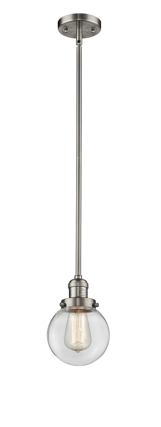 LED Mini Pendant by Innovations - Franklin Restoration Collection, Brushed Satin Nickel Finish - 201S-SN-G202-6-LED