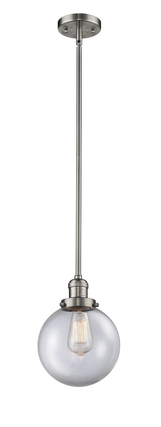 One Light Mini Pendant by Innovations - Franklin Restoration Collection, Brushed Satin Nickel Finish - 201S-SN-G202-8