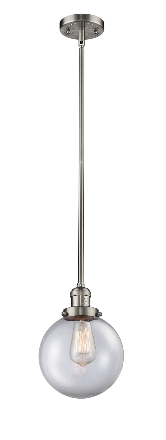 LED Mini Pendant by Innovations - Franklin Restoration Collection, Brushed Satin Nickel Finish - 201S-SN-G202-8-LED