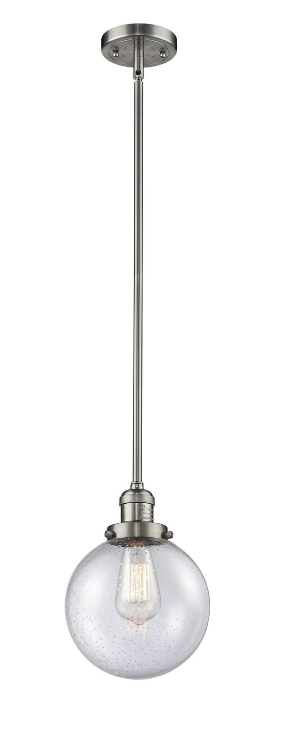 One Light Mini Pendant by Innovations - Franklin Restoration Collection, Brushed Satin Nickel Finish - 201S-SN-G204-8