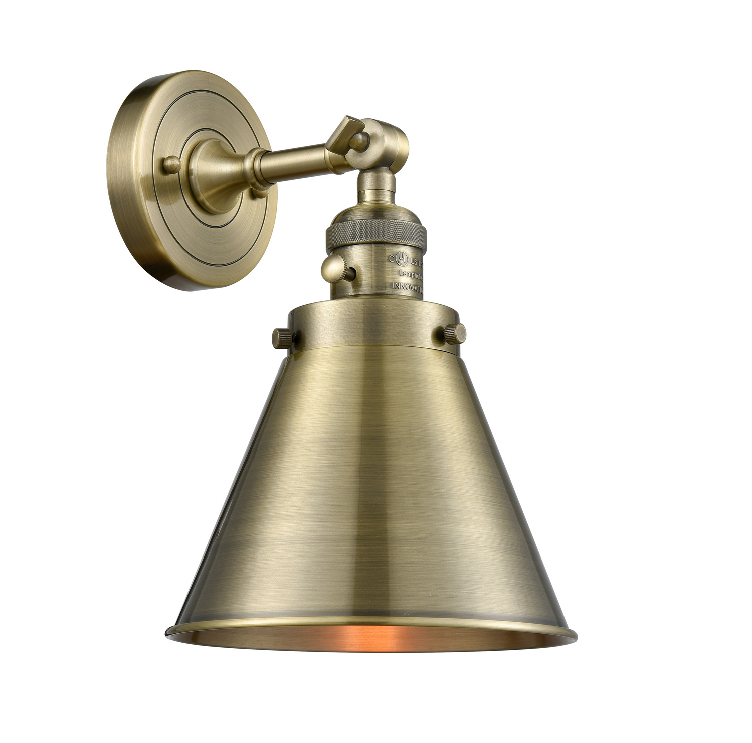 One Light Wall Sconce by Innovations - Franklin Restoration Collection, Antique Brass Finish - 203SW-AB-M13-AB