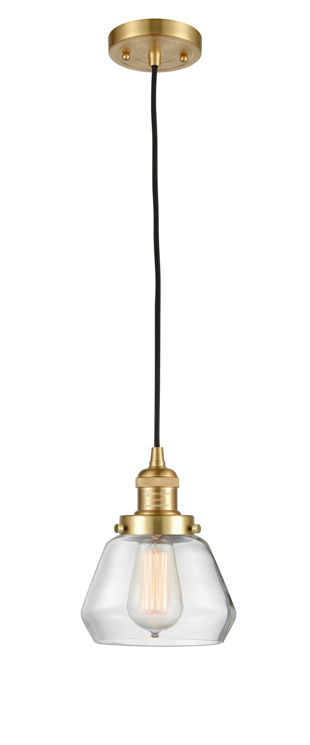 One Light Mini Pendant by Innovations - Franklin Restoration Collection, Satin Gold Finish - 201C-SG-G172