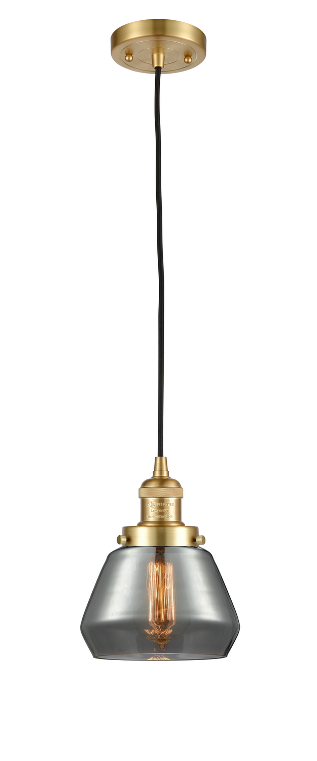 One Light Mini Pendant by Innovations - Franklin Restoration Collection, Satin Gold Finish - 201C-SG-G173