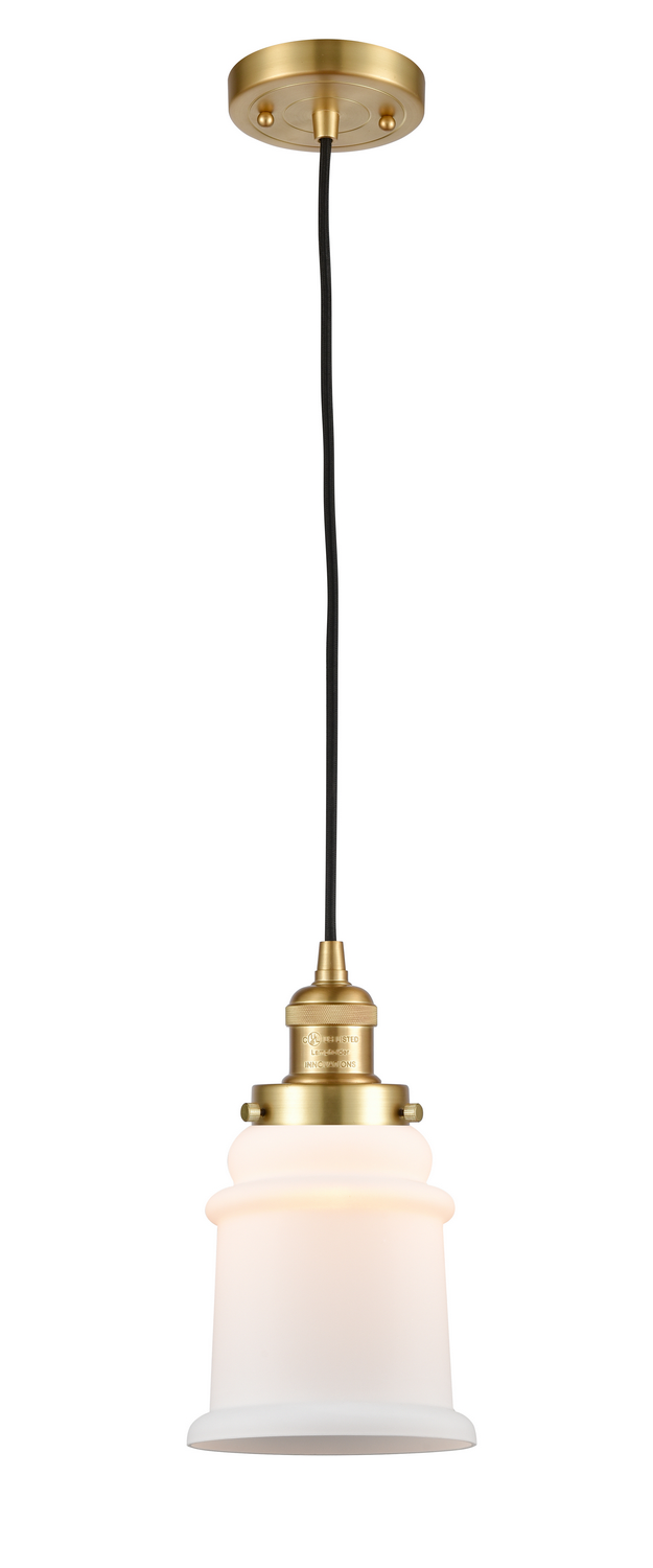 One Light Mini Pendant by Innovations - Franklin Restoration Collection, Satin Gold Finish - 201C-SG-G181