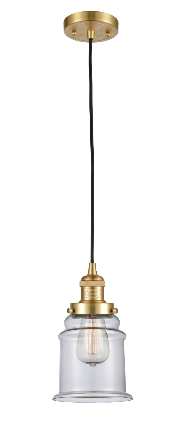 One Light Mini Pendant by Innovations - Franklin Restoration Collection, Satin Gold Finish - 201C-SG-G182