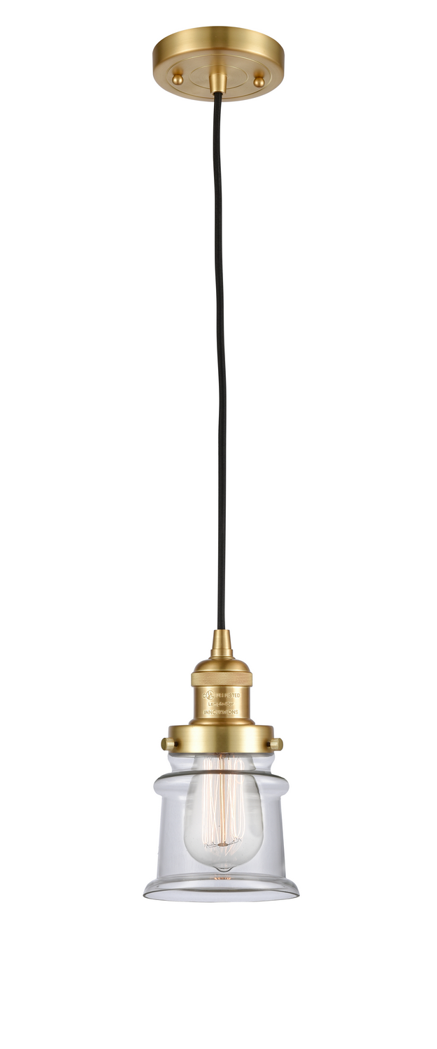 One Light Mini Pendant by Innovations - Franklin Restoration Collection, Satin Gold Finish - 201C-SG-G182S