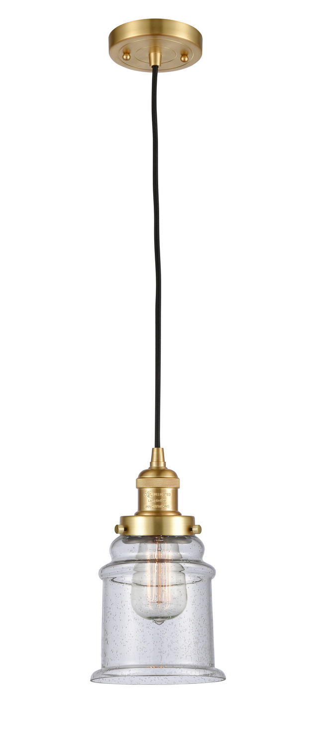 One Light Mini Pendant by Innovations - Franklin Restoration Collection, Satin Gold Finish - 201C-SG-G184