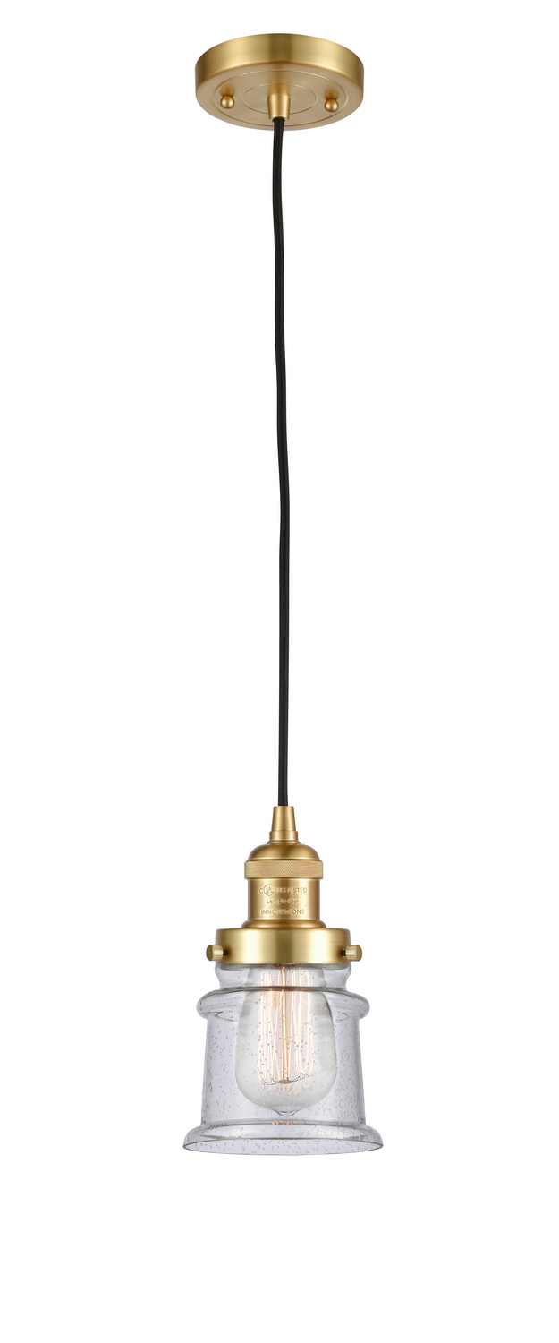 One Light Mini Pendant by Innovations - Franklin Restoration Collection, Satin Gold Finish - 201C-SG-G184S