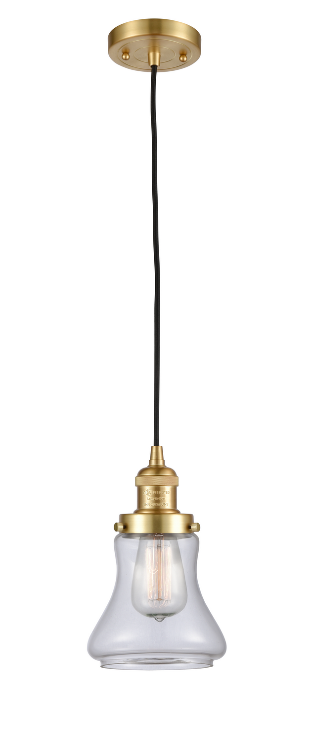 One Light Mini Pendant by Innovations - Franklin Restoration Collection, Satin Gold Finish - 201C-SG-G192