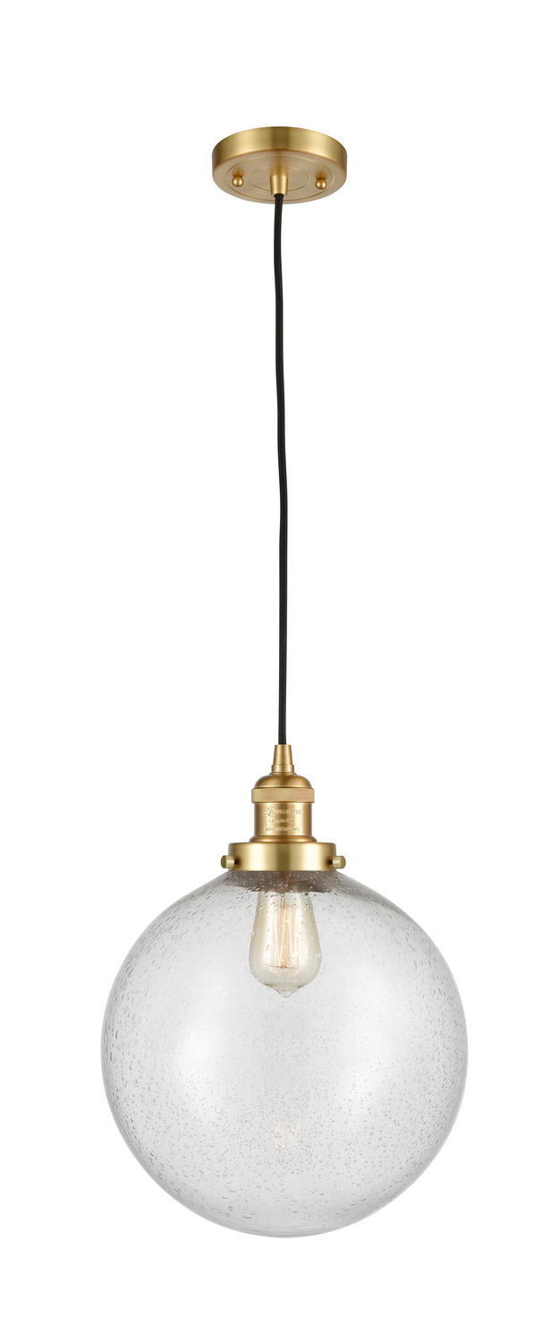 One Light Mini Pendant by Innovations - Franklin Restoration Collection, Satin Gold Finish - 201C-SG-G204-12