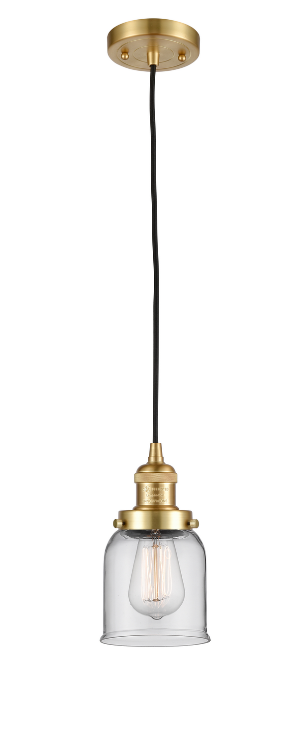 One Light Mini Pendant by Innovations - Franklin Restoration Collection, Satin Gold Finish - 201C-SG-G52