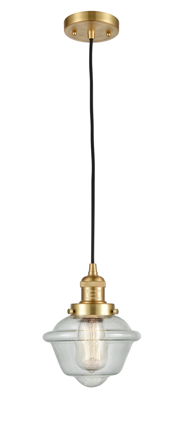 One Light Mini Pendant by Innovations - Franklin Restoration Collection, Satin Gold Finish - 201C-SG-G534