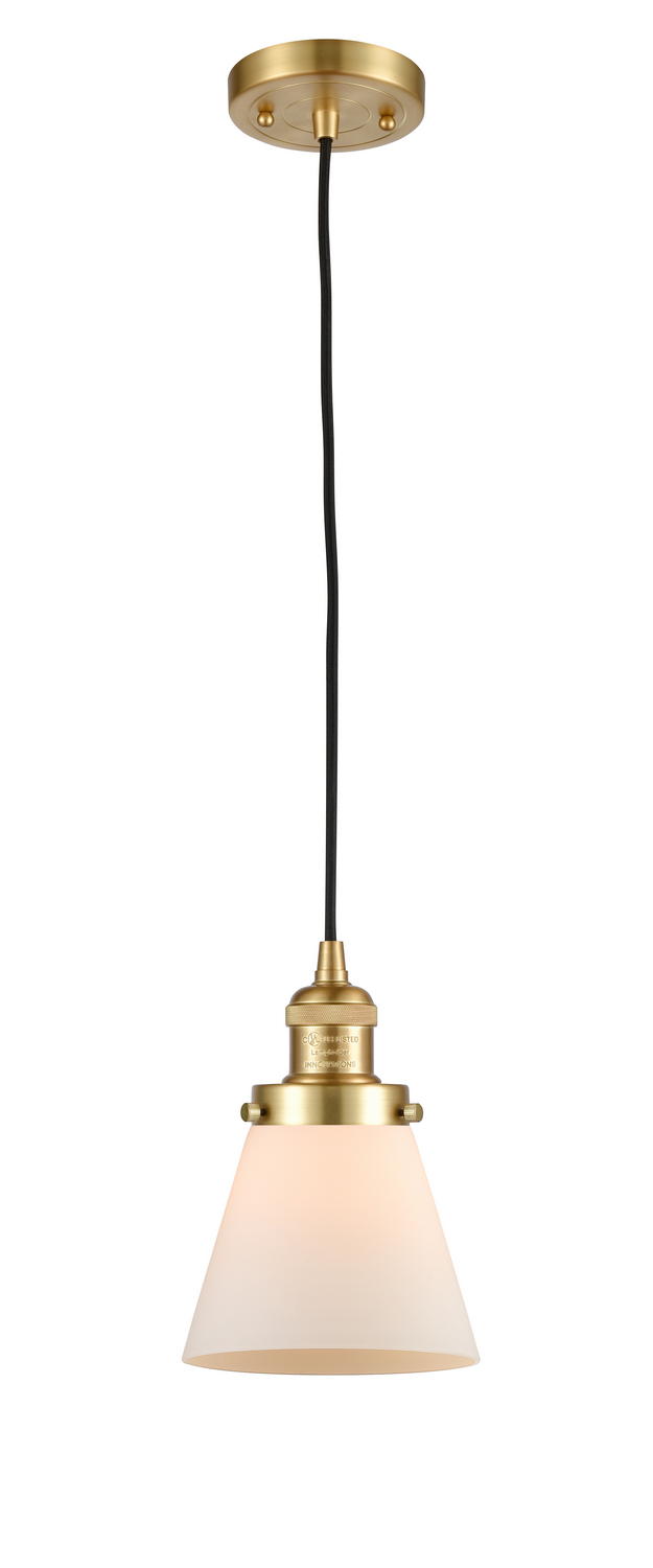 One Light Mini Pendant by Innovations - Franklin Restoration Collection, Satin Gold Finish - 201C-SG-G61