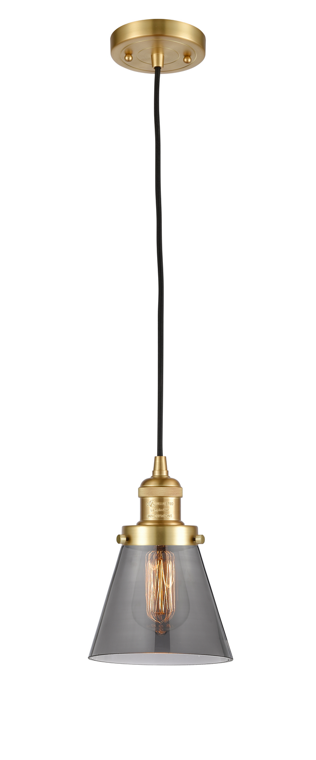 One Light Mini Pendant by Innovations - Franklin Restoration Collection, Satin Gold Finish - 201C-SG-G63