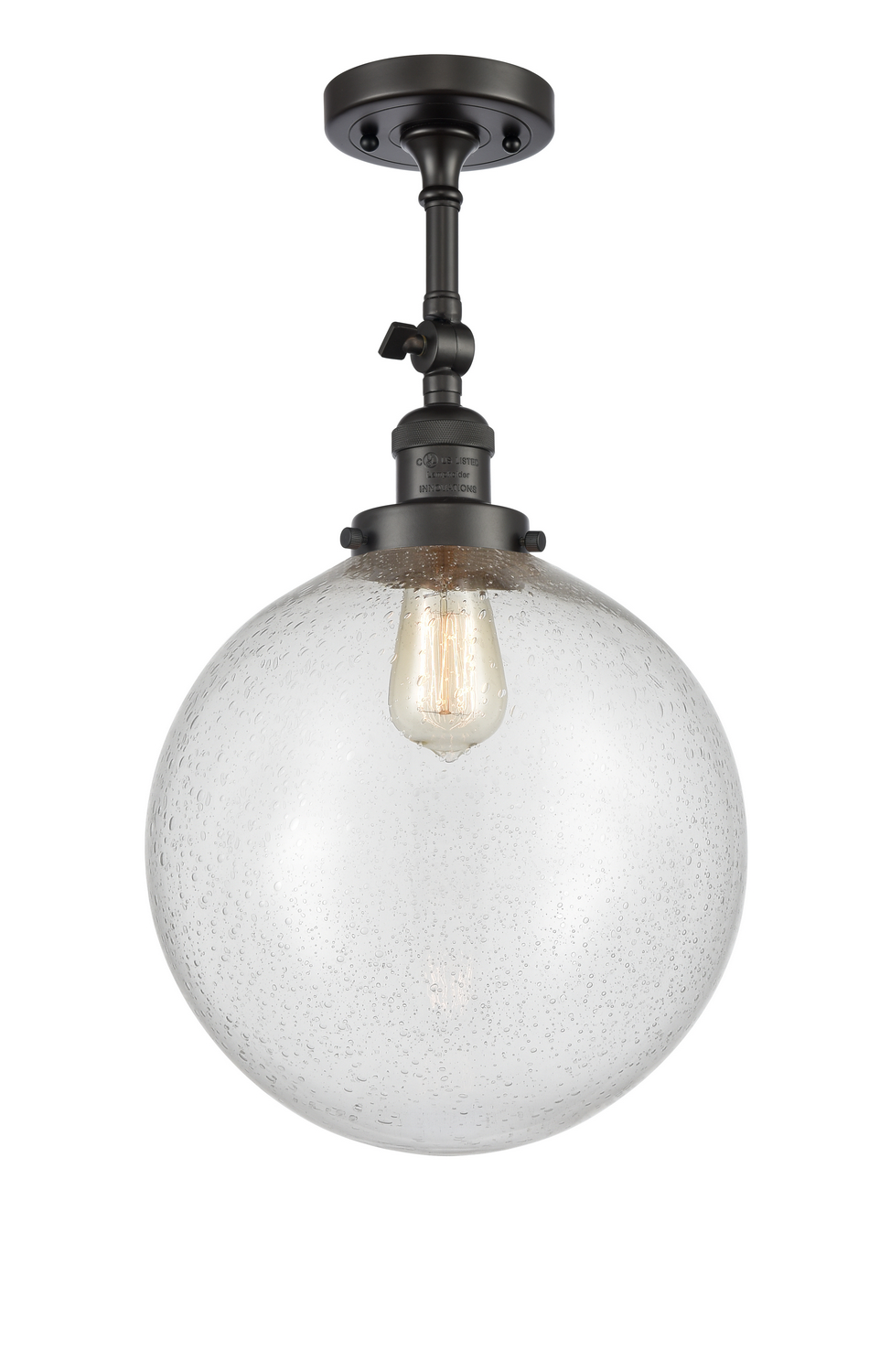 One Light Semi-Flush Mount by Innovations - Franklin Restoration Collection, Oil Rubbed Bronze Finish - 201F-OB-G204-12