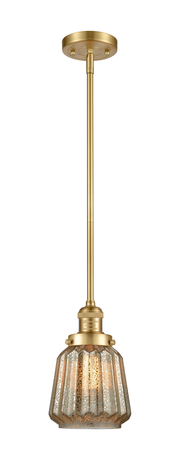 One Light Mini Pendant by Innovations - Franklin Restoration Collection, Satin Gold Finish - 201S-SG-G146