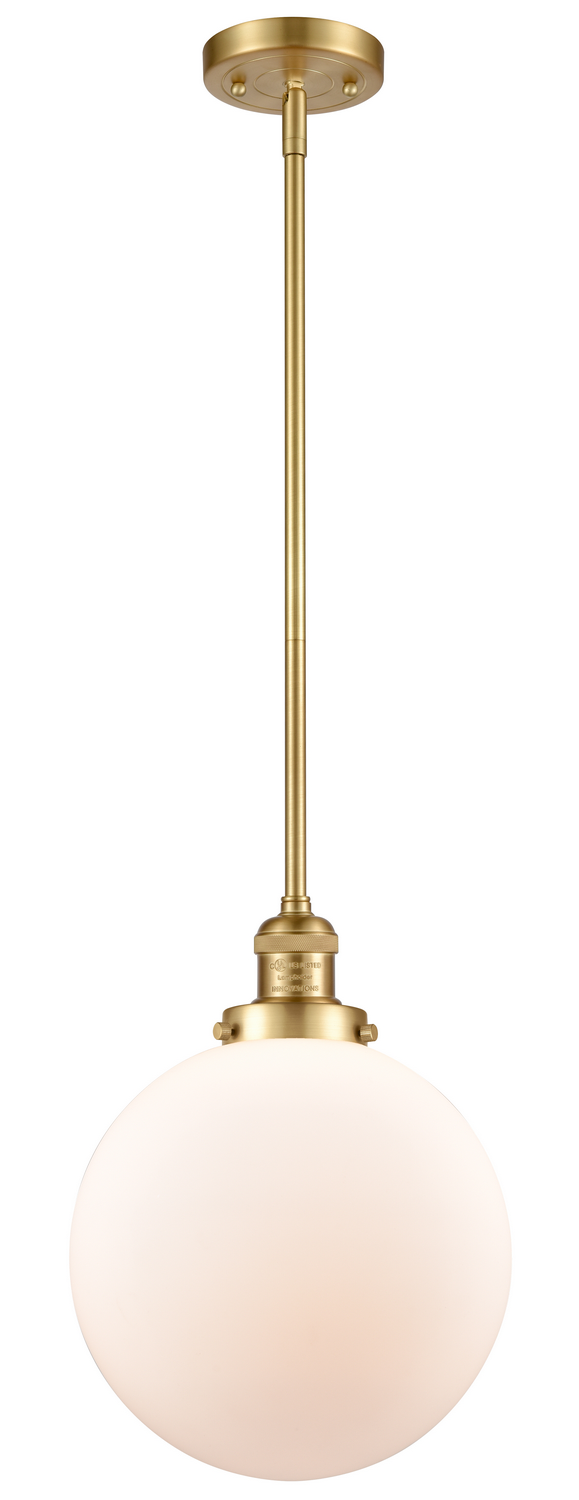 One Light Mini Pendant by Innovations - Franklin Restoration Collection, Satin Gold Finish - 201S-SG-G201-10