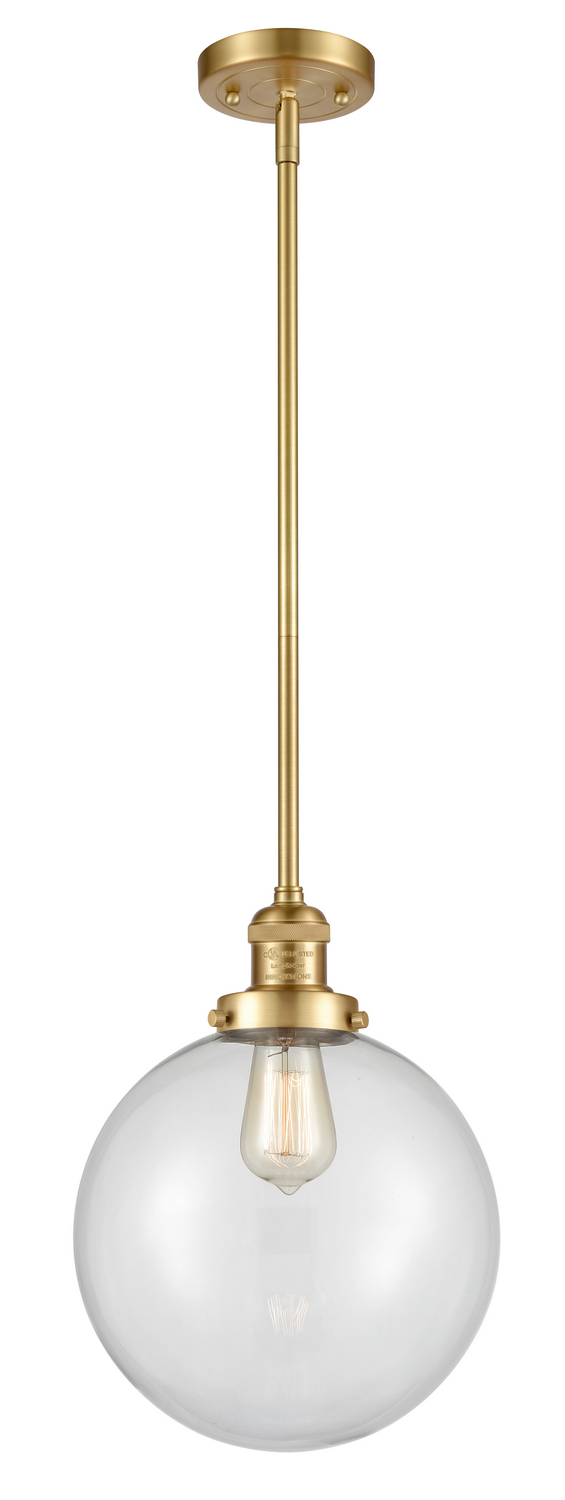 One Light Mini Pendant by Innovations - Franklin Restoration Collection, Satin Gold Finish - 201S-SG-G202-10