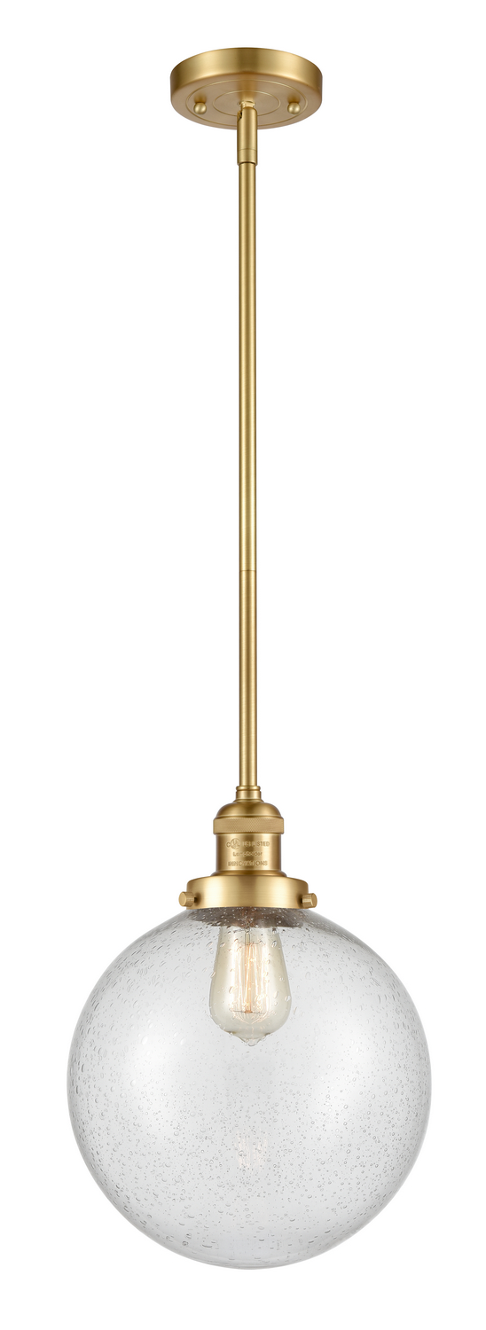 One Light Mini Pendant by Innovations - Franklin Restoration Collection, Satin Gold Finish - 201S-SG-G204-10