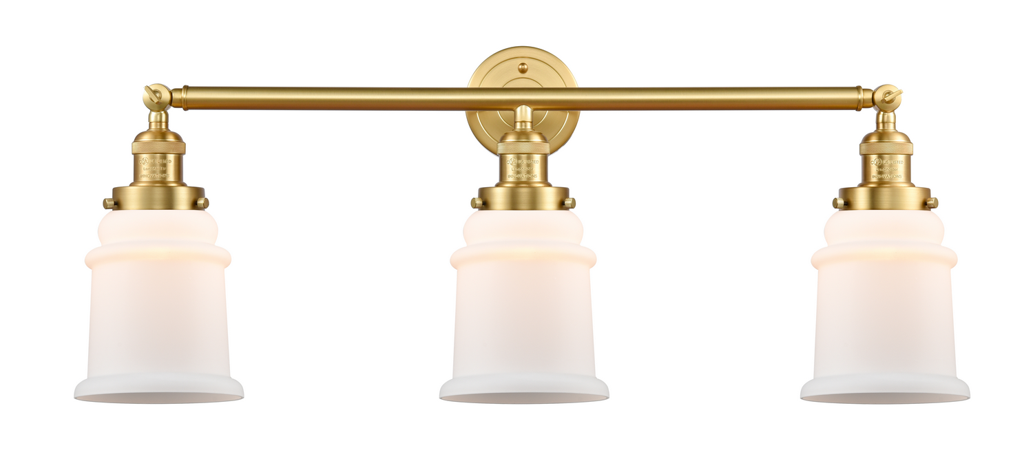 Three Light Bath Vanity by Innovations - Franklin Restoration Collection, Satin Gold Finish - 205-SG-G181