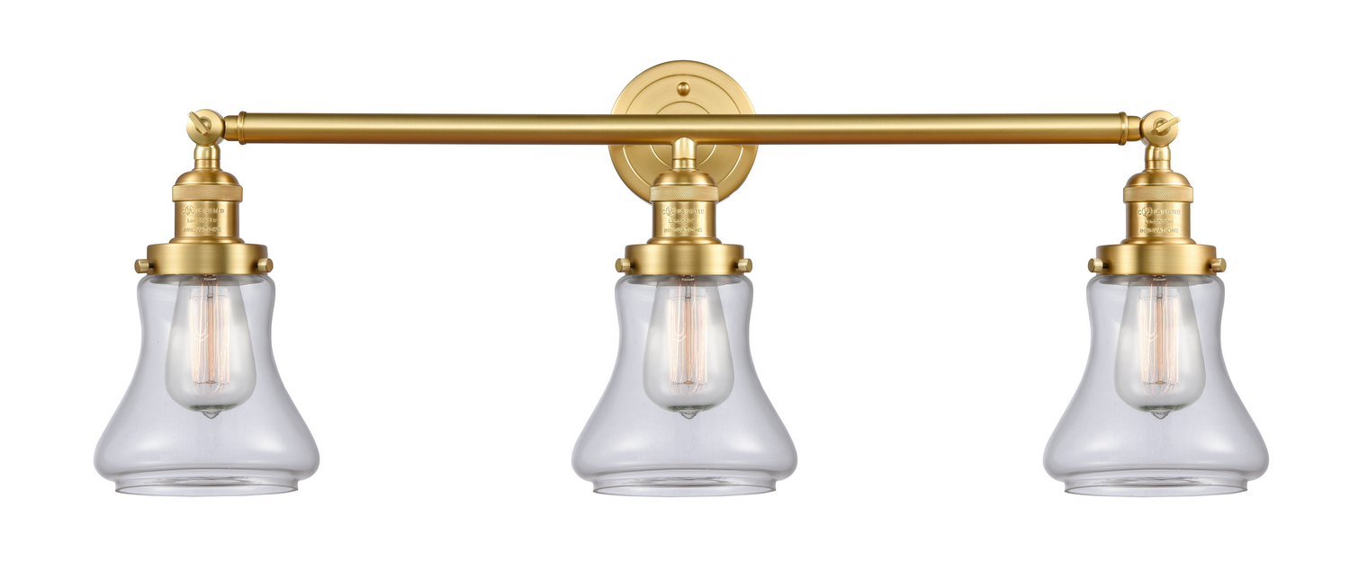 Three Light Bath Vanity by Innovations - Franklin Restoration Collection, Satin Gold Finish - 205-SG-G192