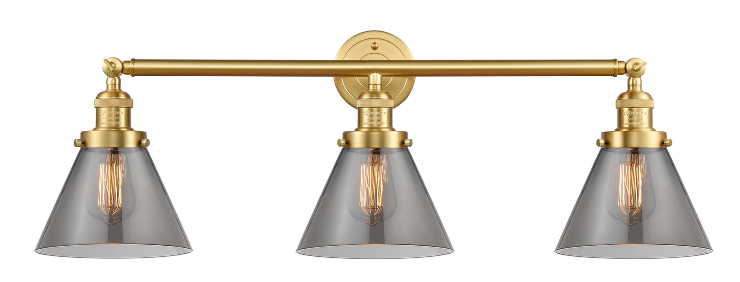 Three Light Bath Vanity by Innovations - Franklin Restoration Collection, Satin Gold Finish - 205-SG-G43