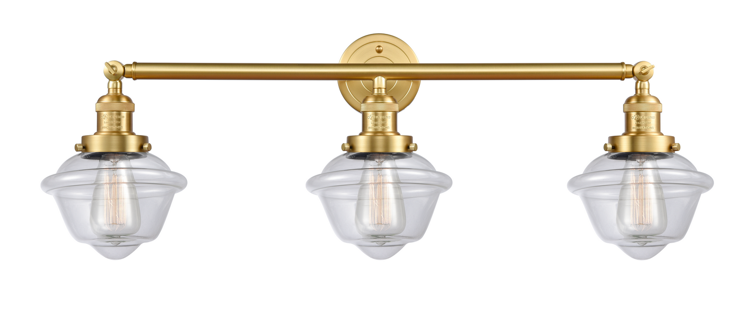 Three Light Bath Vanity by Innovations - Franklin Restoration Collection, Satin Gold Finish - 205-SG-G532
