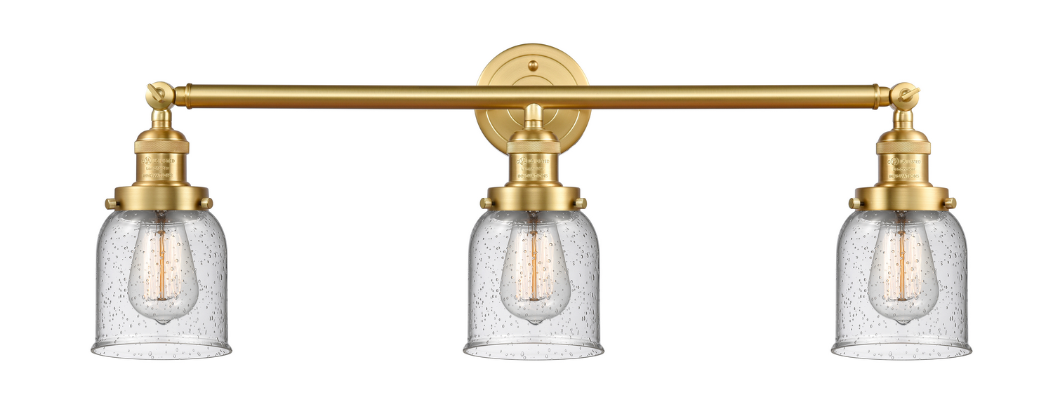 Three Light Bath Vanity by Innovations - Franklin Restoration Collection, Satin Gold Finish - 205-SG-G54