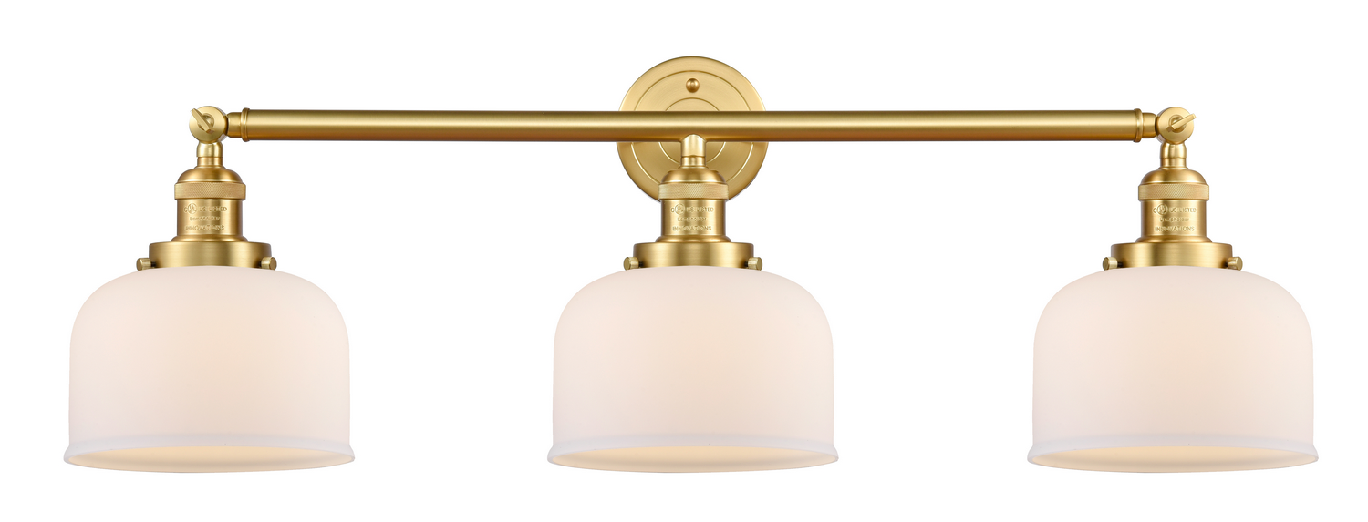 Three Light Bath Vanity by Innovations - Franklin Restoration Collection, Satin Gold Finish - 205-SG-G71