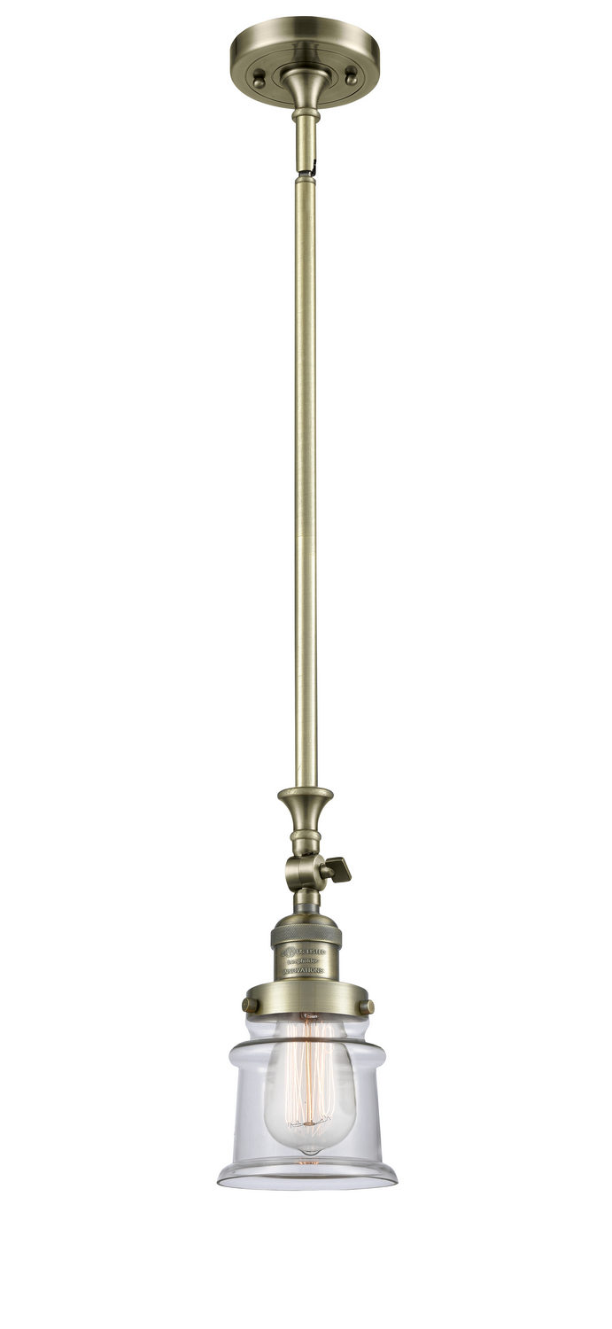One Light Mini Pendant by Innovations - Franklin Restoration Collection, Antique Brass Finish - 206-AB-G182S