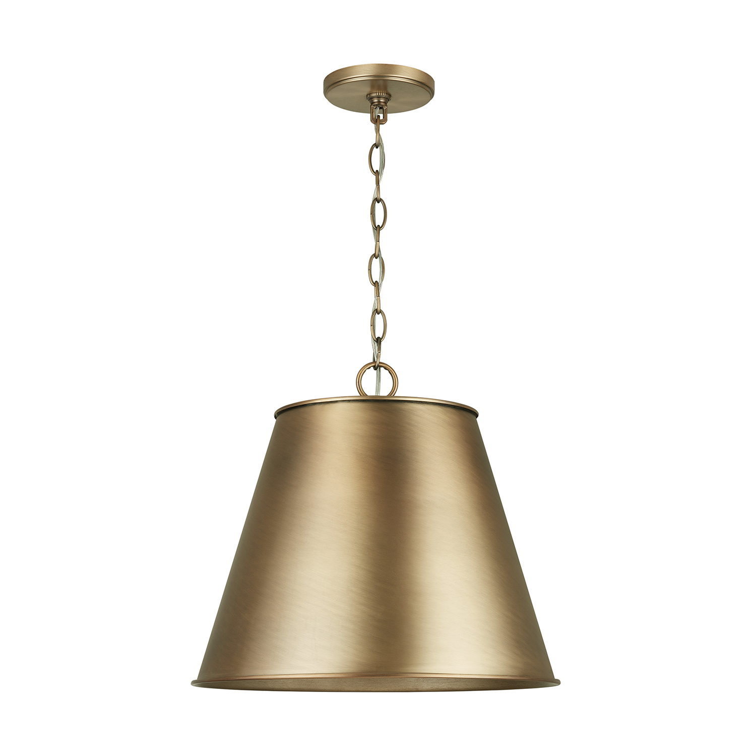 Capital Lighting Welker One Light Pendant in Aged Brass - 337811AD