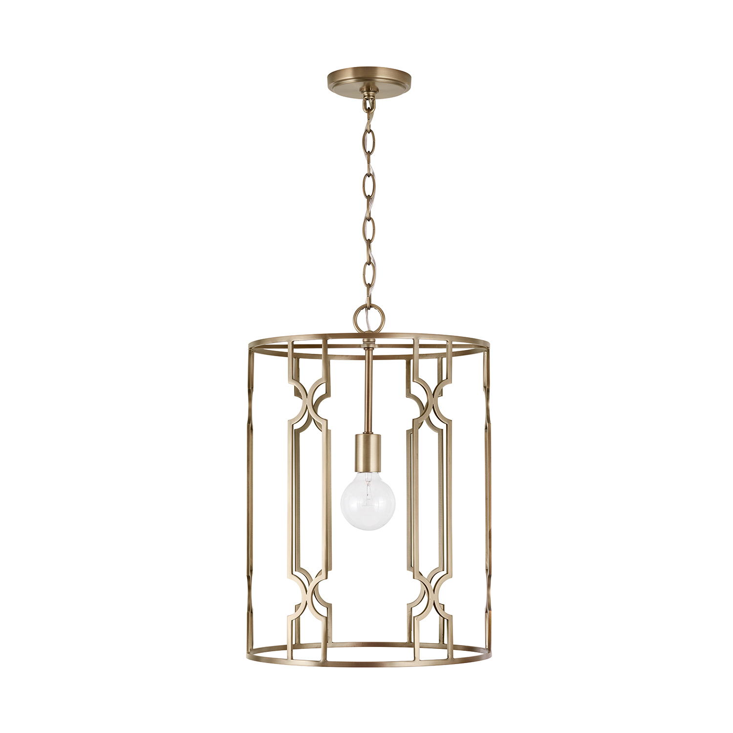 Capital Lighting Jordyn One Light Pendant in Aged Brass - 338911AD
