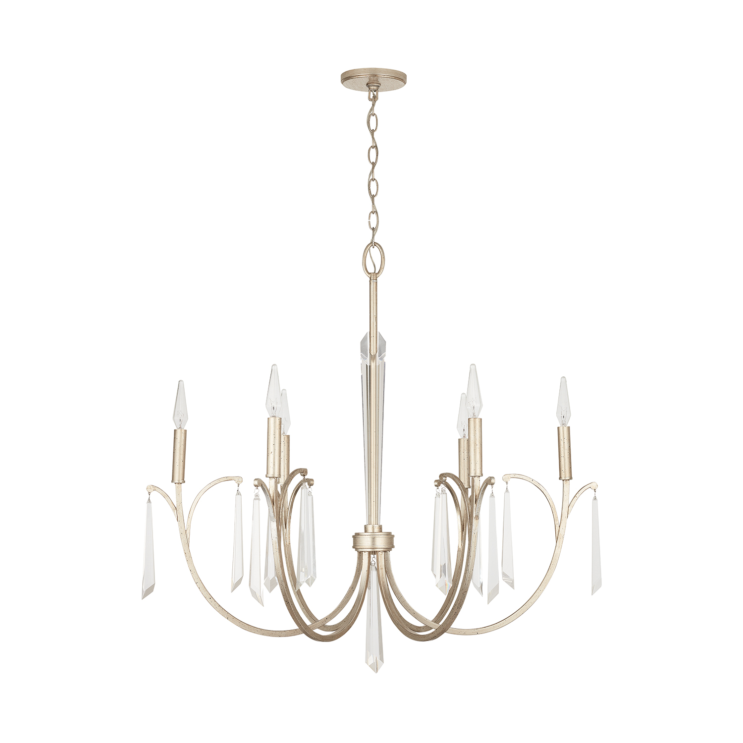 Capital Lighting Gwyneth Six Light Chandelier in Winter Gold - 437061WG