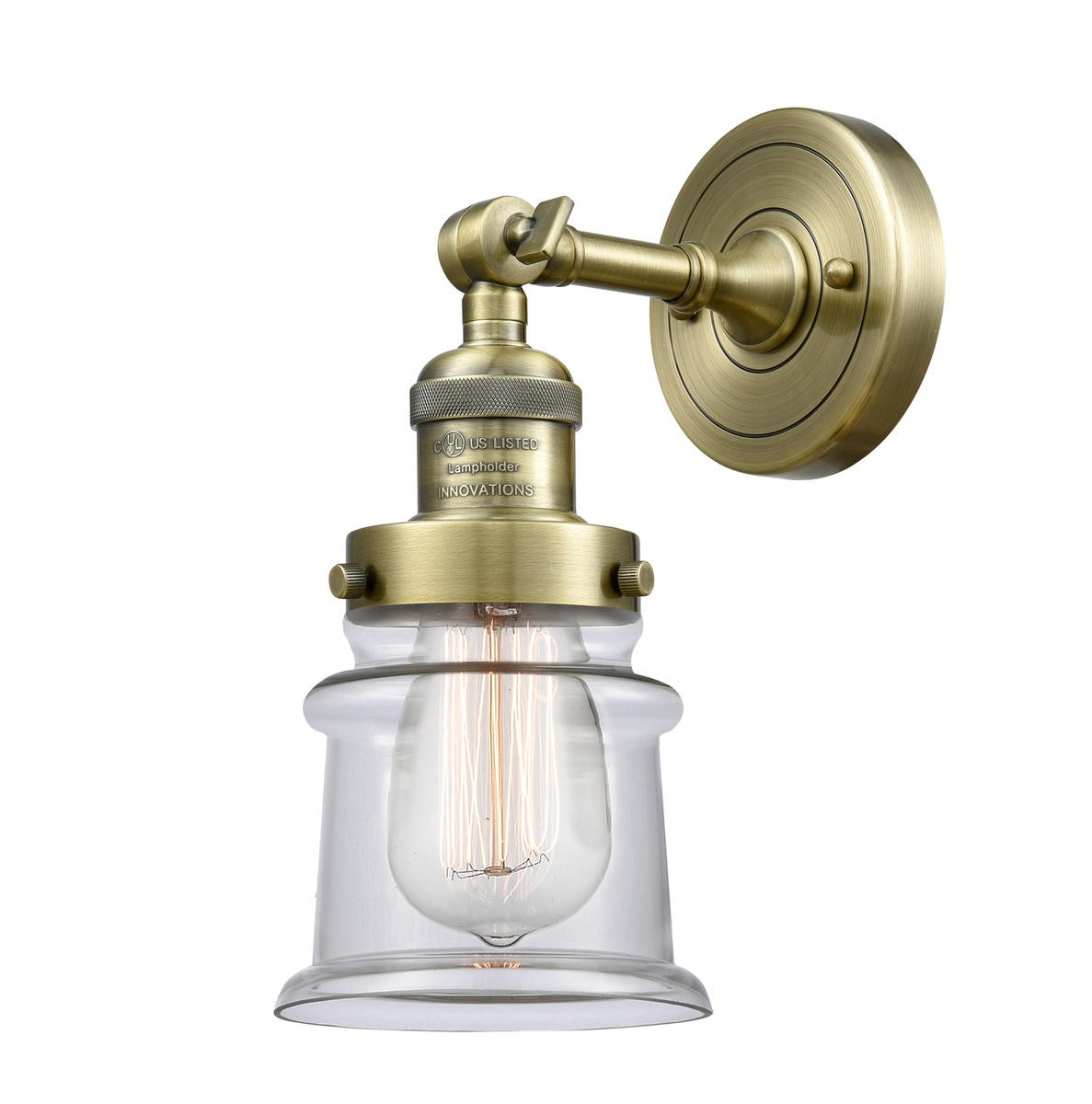LED Wall Sconce by Innovations - Franklin Restoration Collection, Antique Brass Finish - 203-AB-G182S-LED