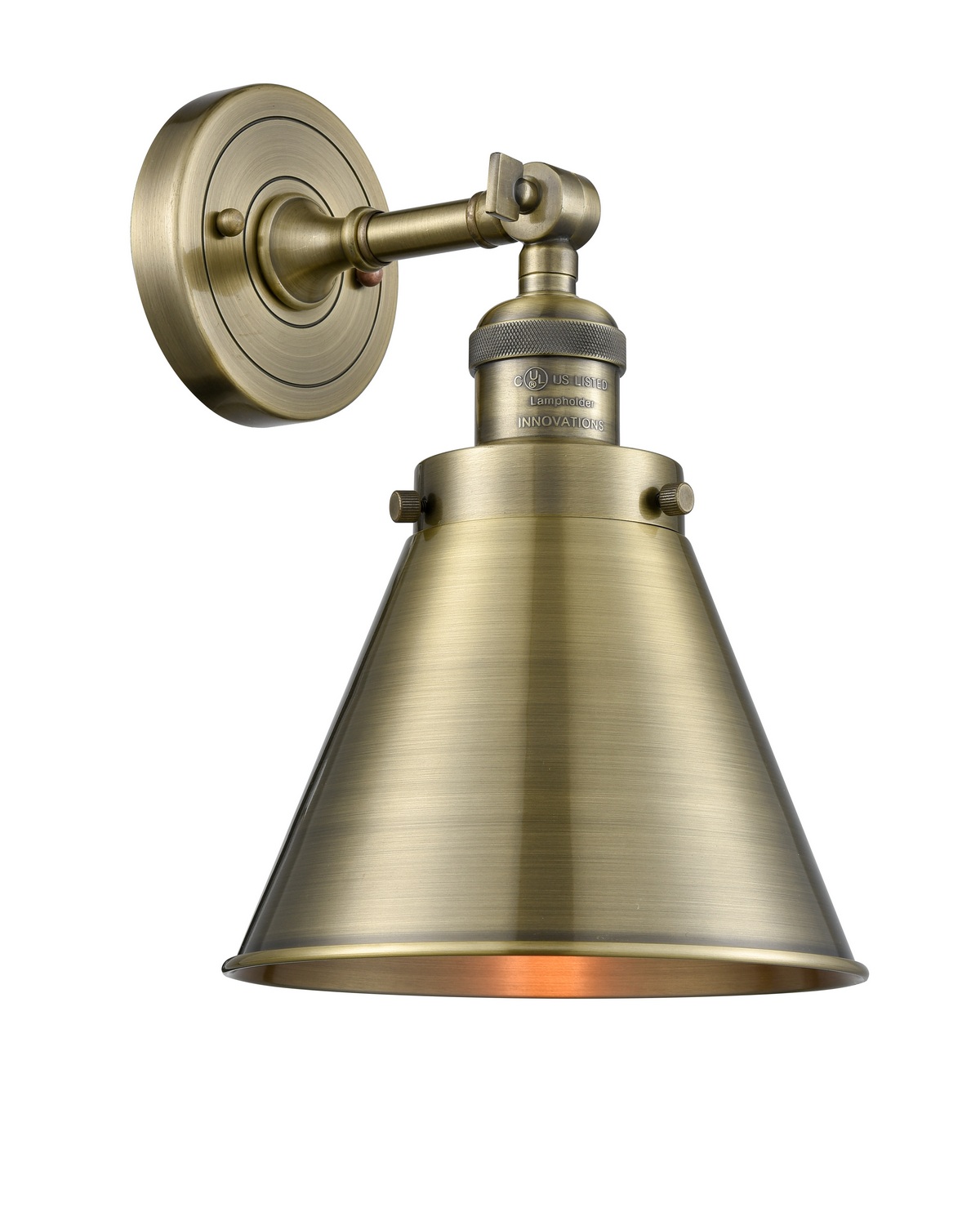 One Light Wall Sconce by Innovations - Franklin Restoration Collection, Antique Brass Finish - 203-AB-M13-AB