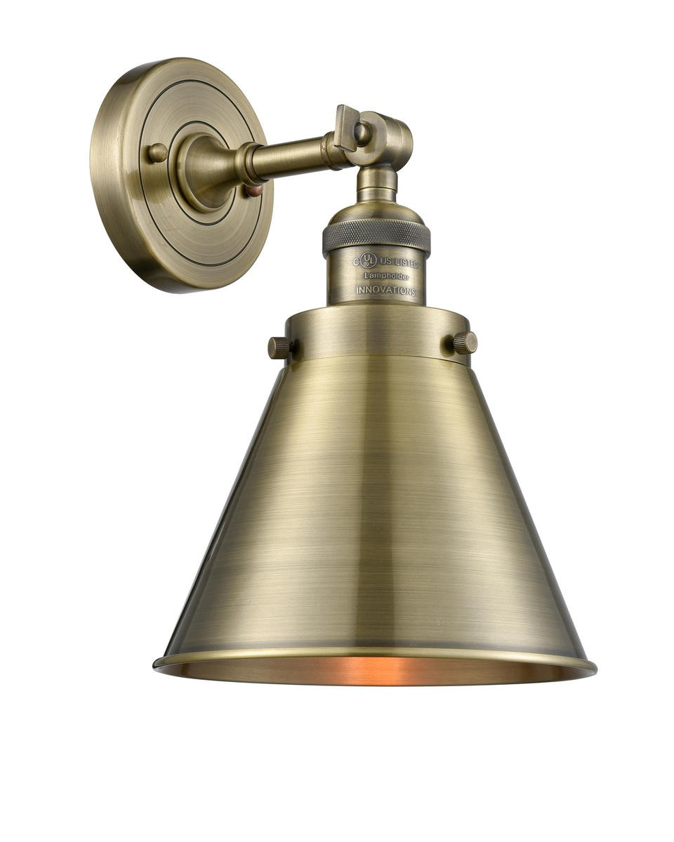 LED Wall Sconce by Innovations - Franklin Restoration Collection, Antique Brass Finish - 203-AB-M13-AB-LED