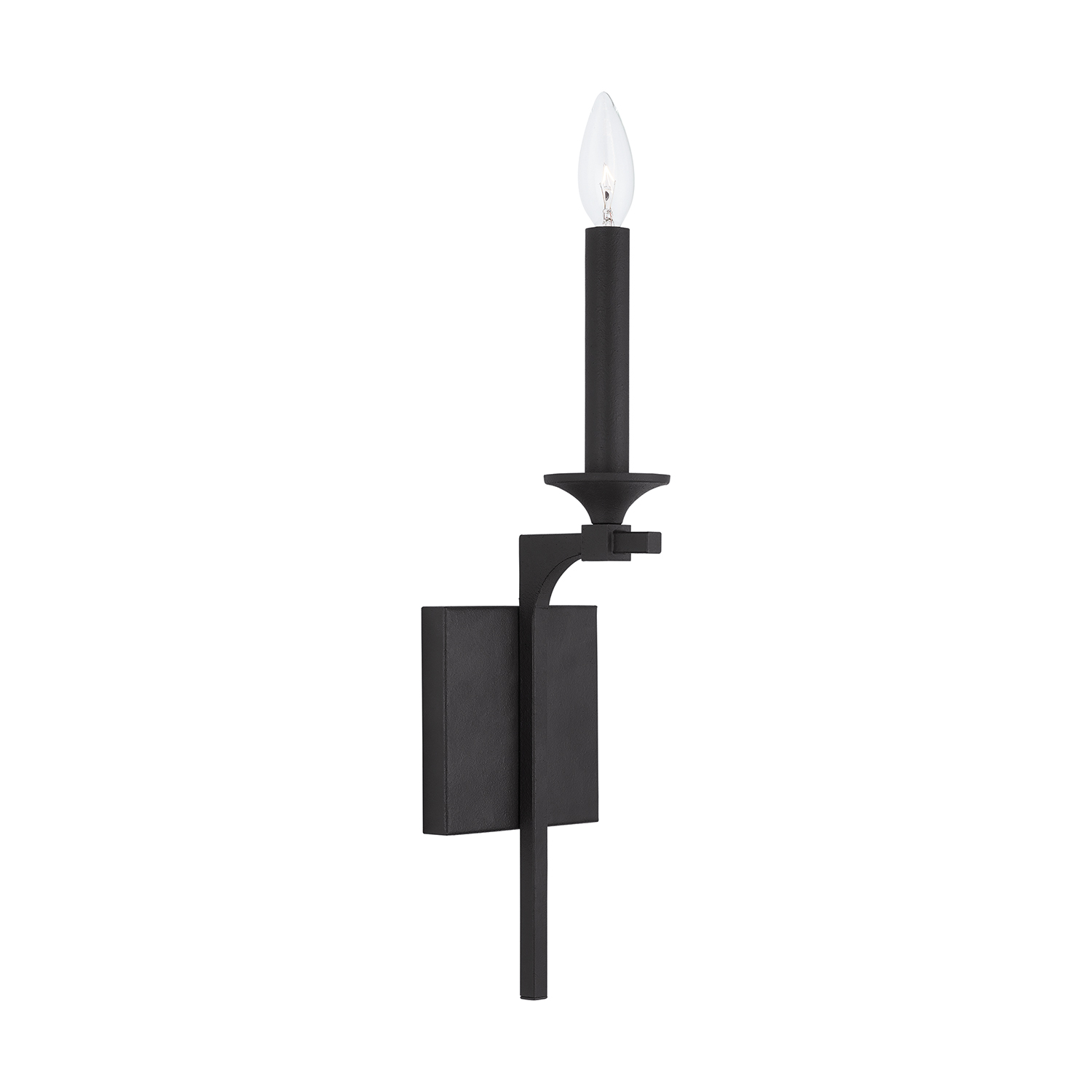 Capital Lighting Clint One Light Wall Sconce in Black Iron - 637311BI