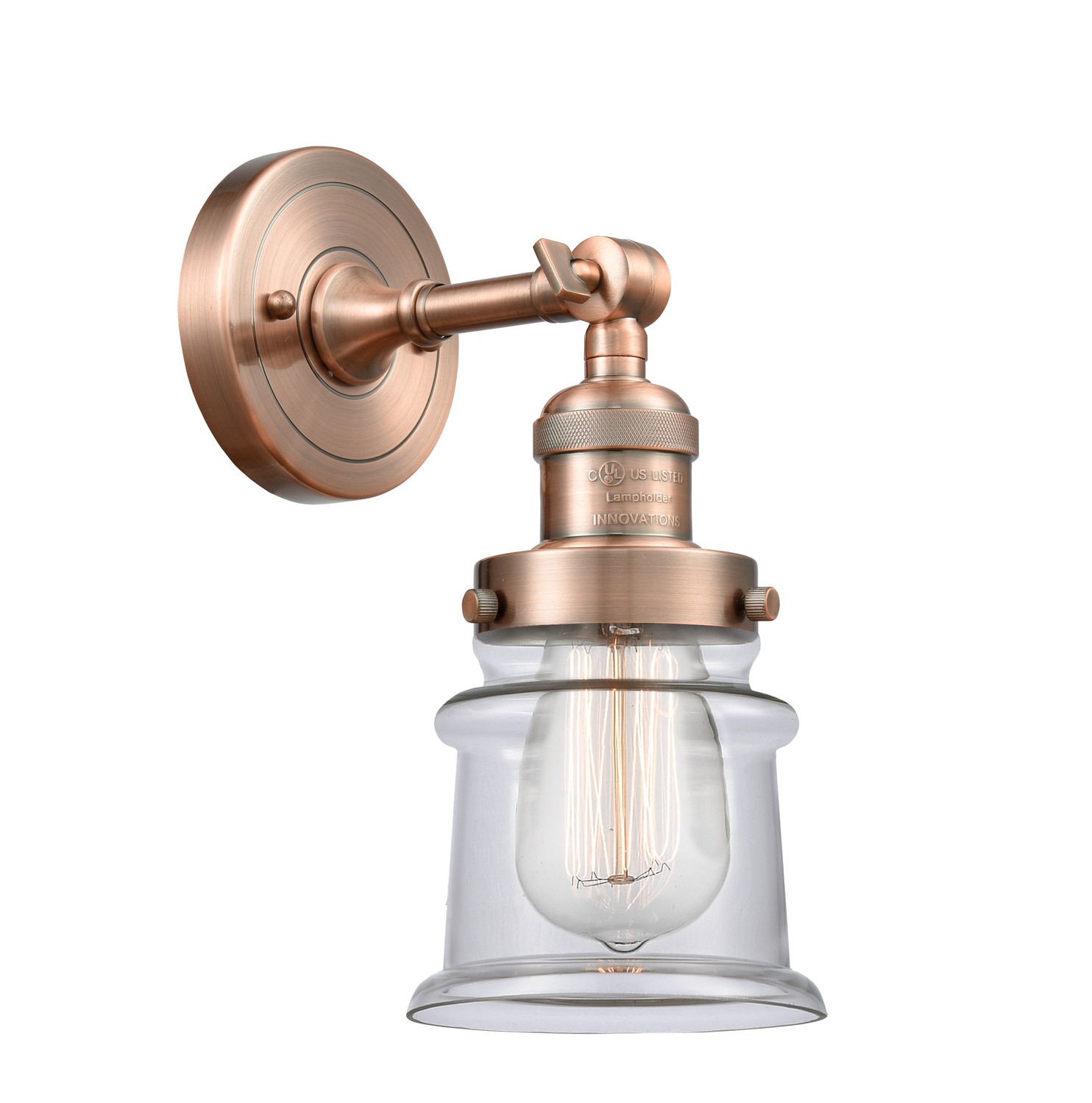 LED Wall Sconce by Innovations - Franklin Restoration Collection, Antique Copper Finish - 203-AC-G182S-LED