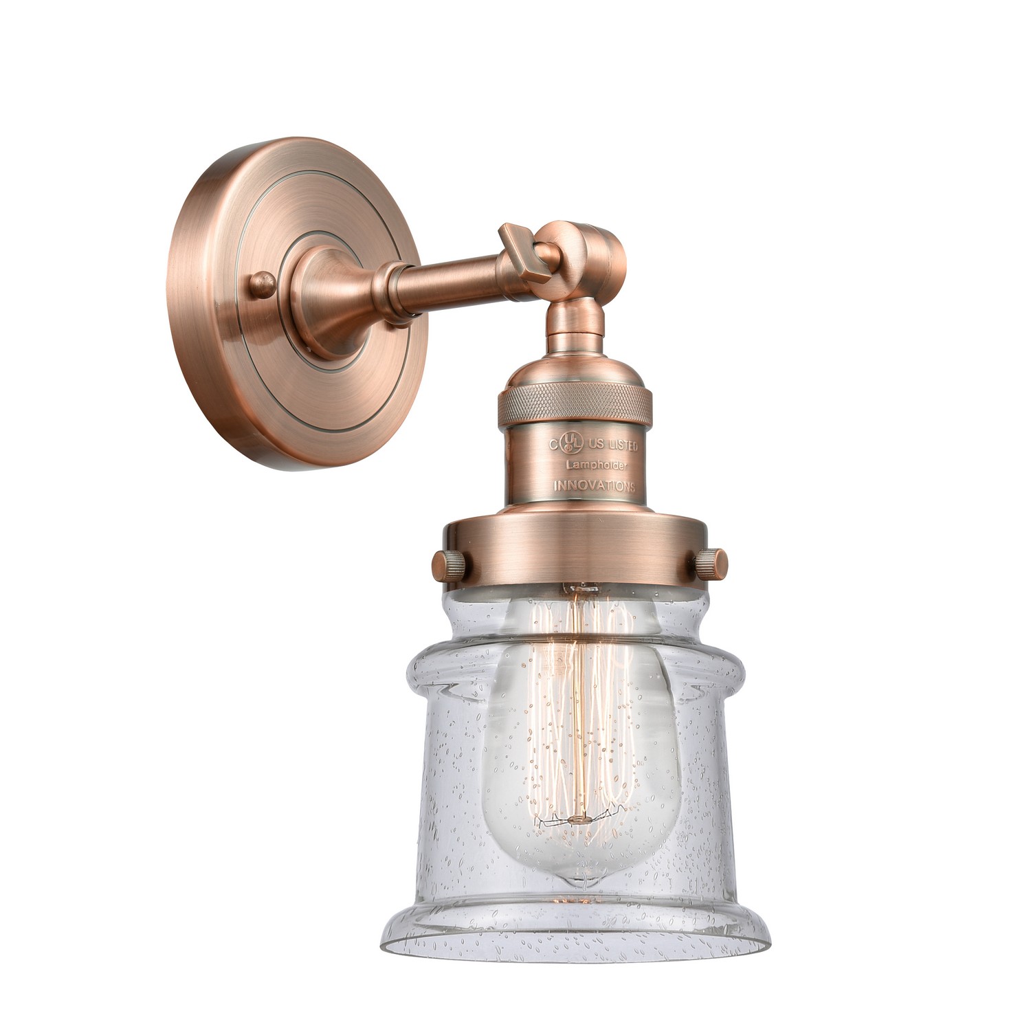 LED Wall Sconce by Innovations - Franklin Restoration Collection, Antique Copper Finish - 203-AC-G184S-LED
