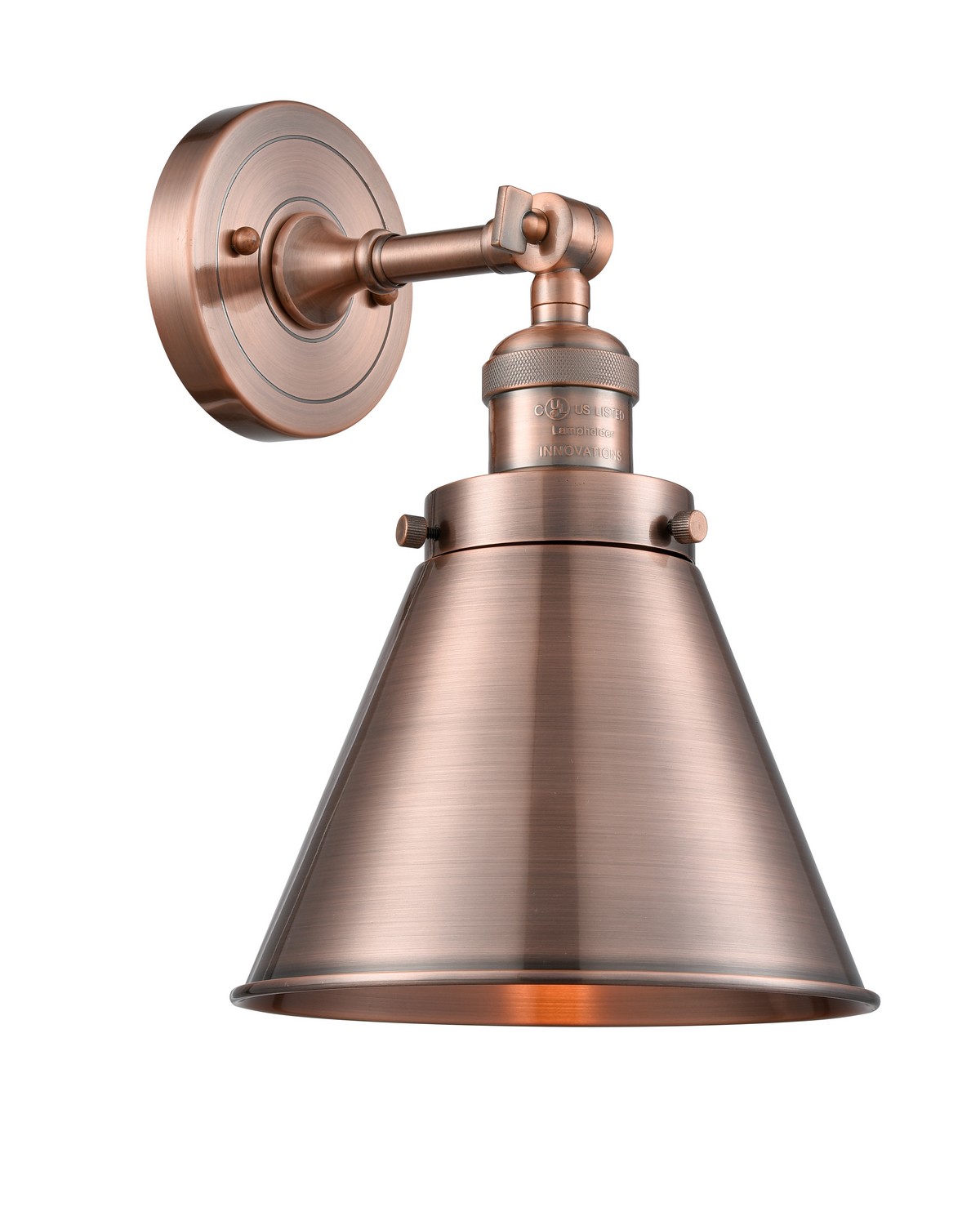 LED Wall Sconce by Innovations - Franklin Restoration Collection, Antique Copper Finish - 203-AC-M13-AC-LED