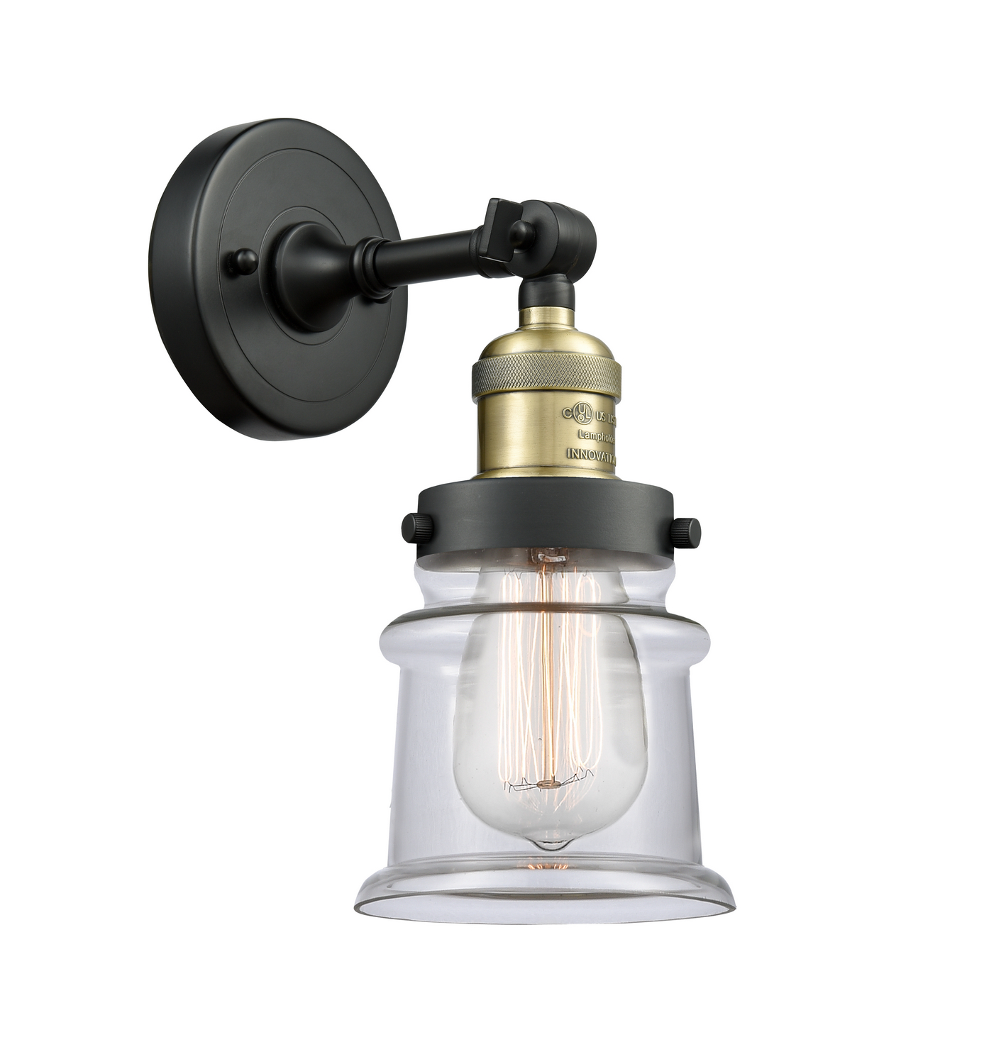 One Light Wall Sconce by Innovations - Franklin Restoration Collection, Black Antique Brass Finish - 203-BAB-G182S