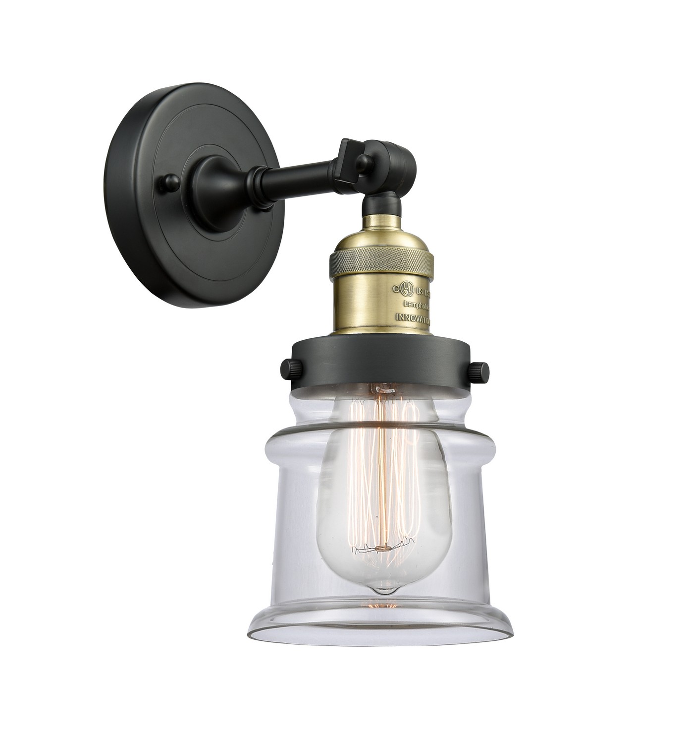 LED Wall Sconce by Innovations - Franklin Restoration Collection, Black Antique Brass Finish - 203-BAB-G182S-LED