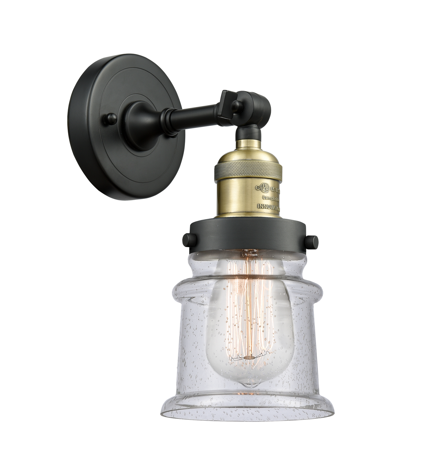 One Light Wall Sconce by Innovations - Franklin Restoration Collection, Black Antique Brass Finish - 203-BAB-G184S