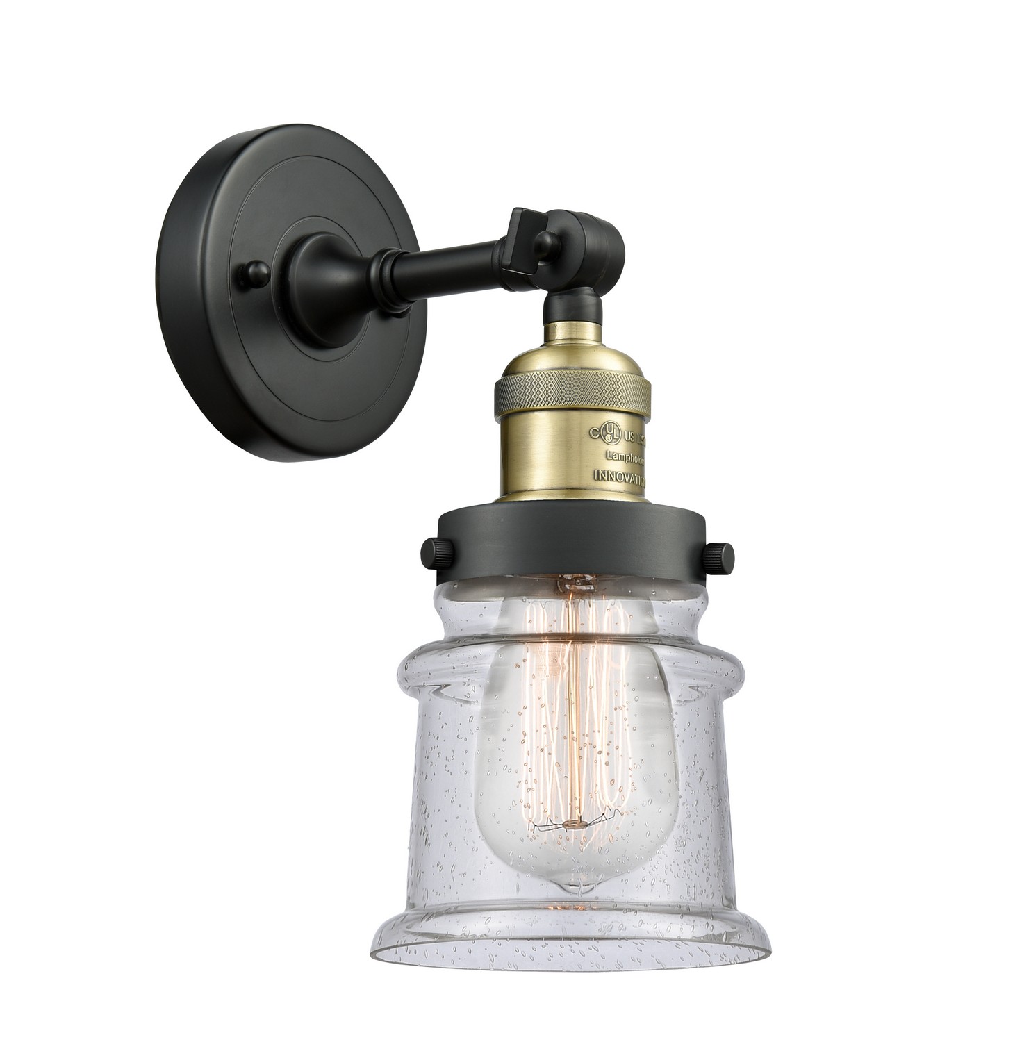 LED Wall Sconce by Innovations - Franklin Restoration Collection, Black Antique Brass Finish - 203-BAB-G184S-LED