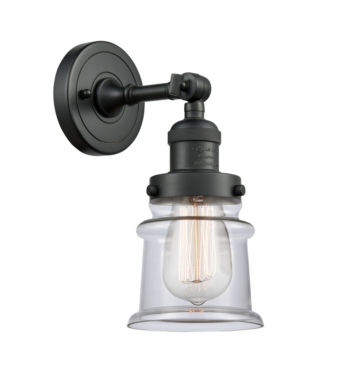 LED Wall Sconce by Innovations - Franklin Restoration Collection, Matte Black Finish - 203-BK-G182S-LED
