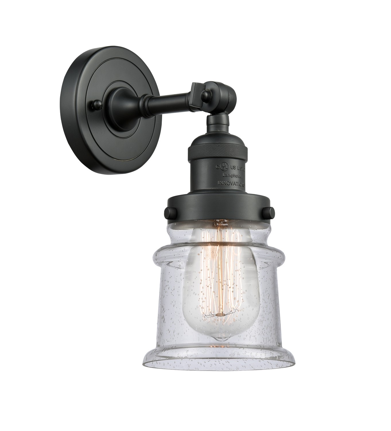 LED Wall Sconce by Innovations - Franklin Restoration Collection, Matte Black Finish - 203-BK-G184S-LED