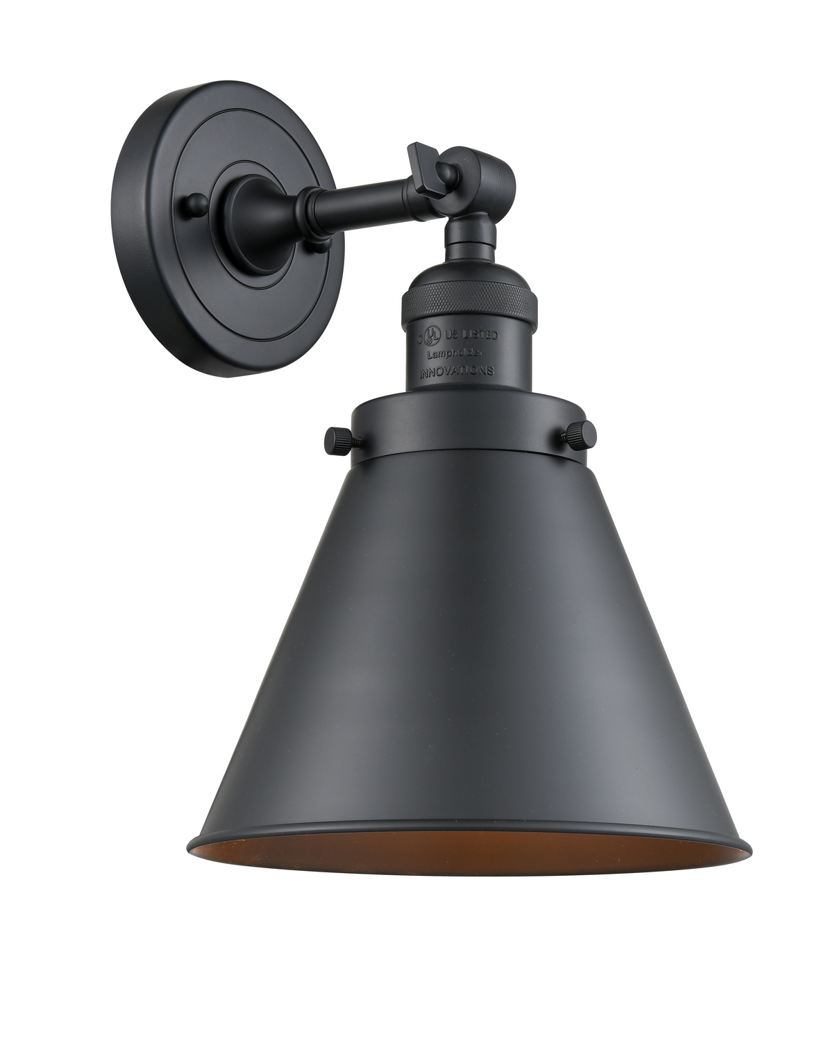 One Light Wall Sconce by Innovations - Franklin Restoration Collection, Matte Black Finish - 203-BK-M13-BK