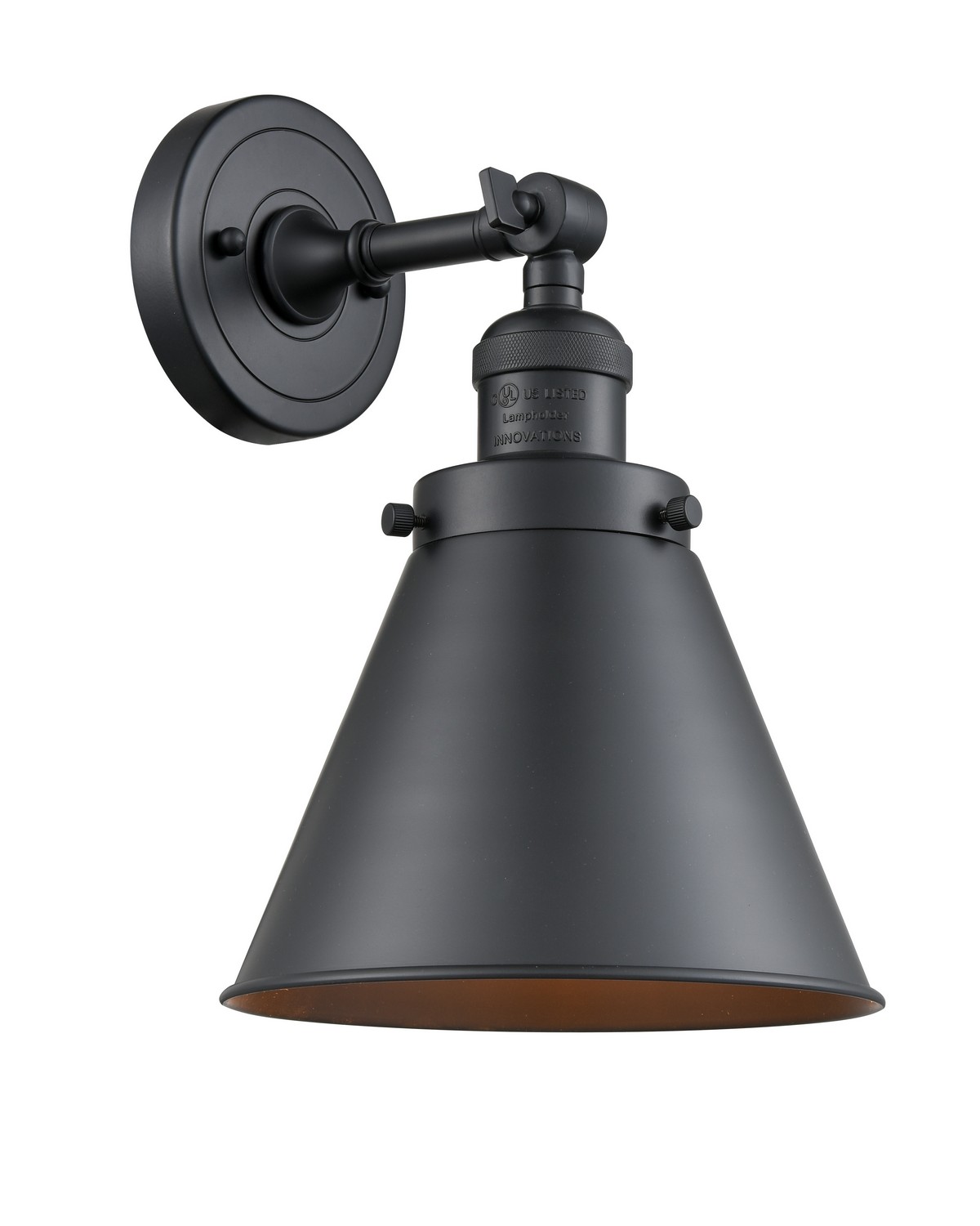 LED Wall Sconce by Innovations - Franklin Restoration Collection, Matte Black Finish - 203-BK-M13-BK-LED